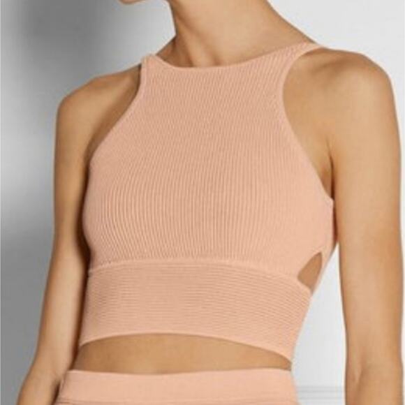 NWT Jonathan Simkhai Cut Out Rib Knit Crop Top Size XS - Picture 5 of 7
